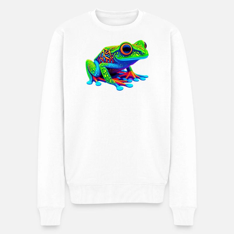 Frosch - Männer Premium Bio Pullover - Weiß