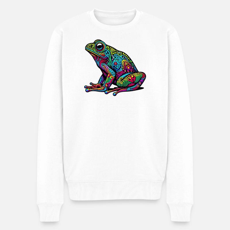 Frosch - Männer Premium Bio Pullover - Weiß