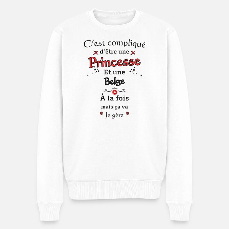 Princesse Belge - Pull Premium bio Homme - blanc