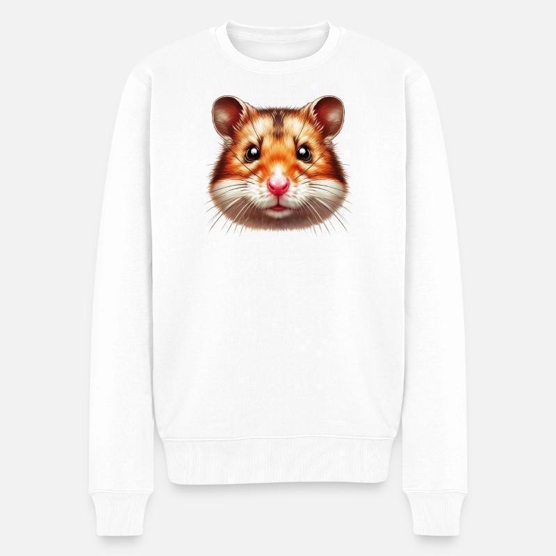 Hamster - Männer Premium Bio Pullover - Weiß