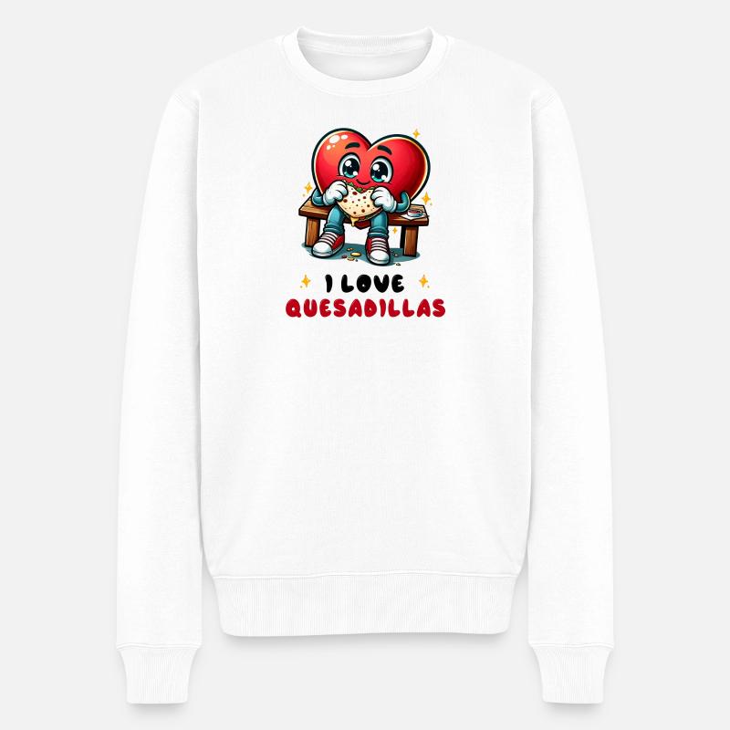 Ich liebe Quesadillas Mexiko - Männer Premium Bio Pullover - Weiß