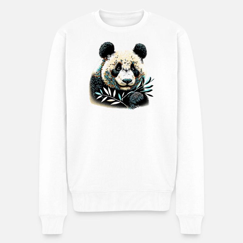 Panda - Pull Premium bio Homme - blanc