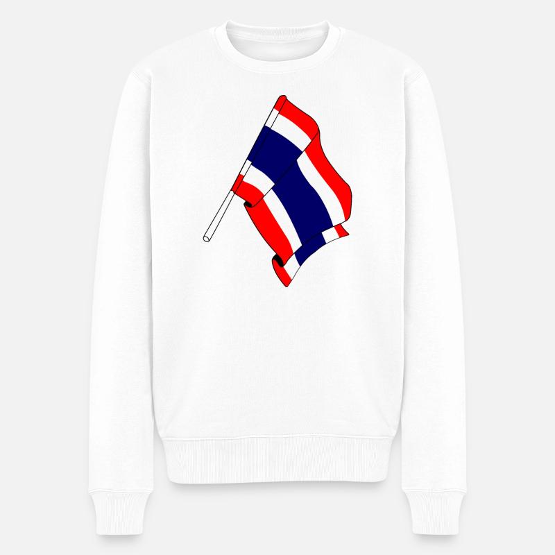 Flagge von Thailand - Männer Premium Bio Pullover - Weiß