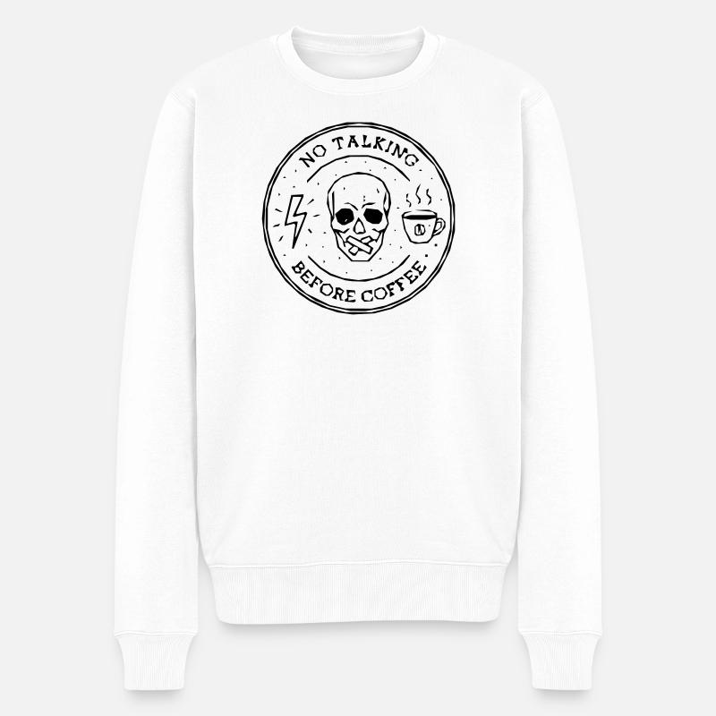 café tête de mort - Pull Premium bio Homme - blanc