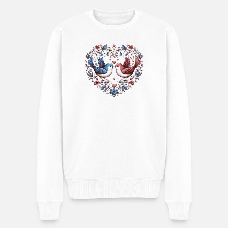 Liebe - Männer Premium Bio Pullover - Weiß