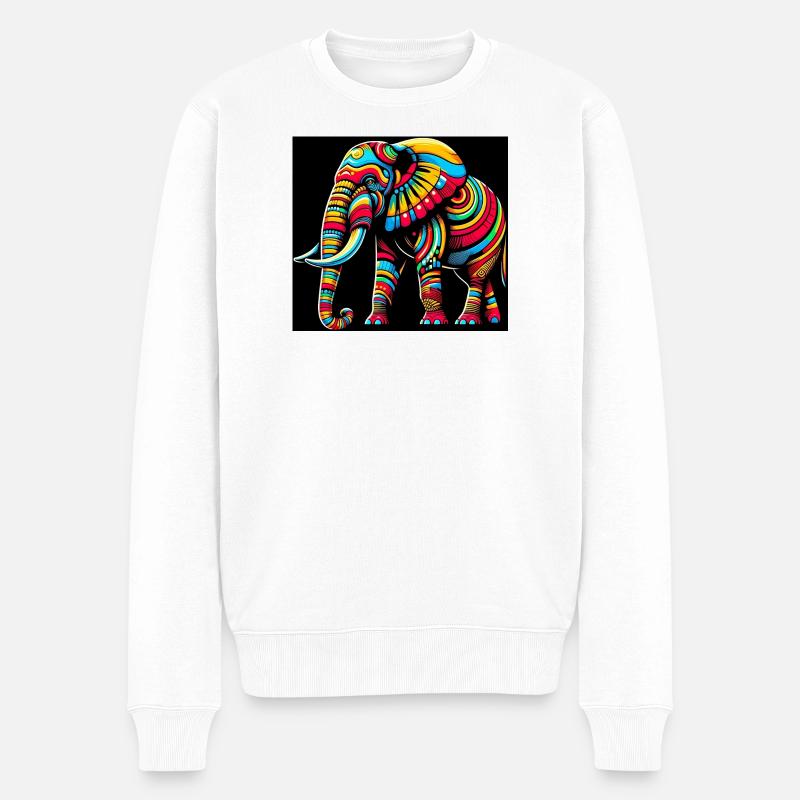 Éléphant Pop Art - Pull Premium bio Homme - blanc