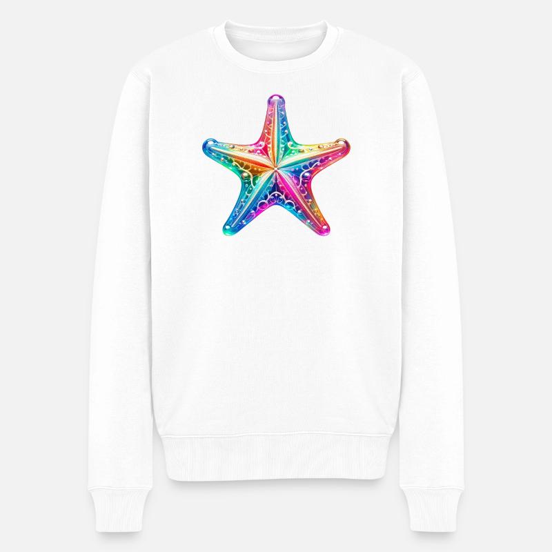 Seestern - Männer Premium Bio Pullover - Weiß