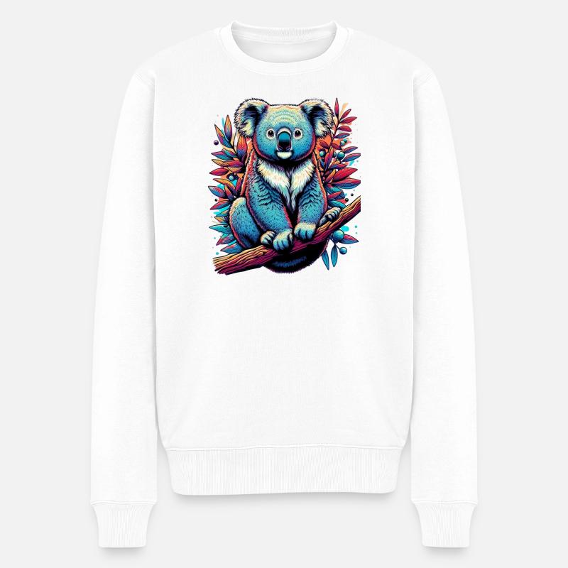 Koala - Männer Premium Bio Pullover - Weiß