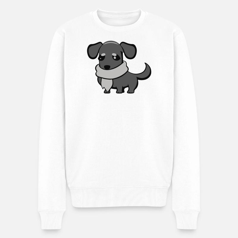 dackel - Männer Premium Bio Pullover - Weiß