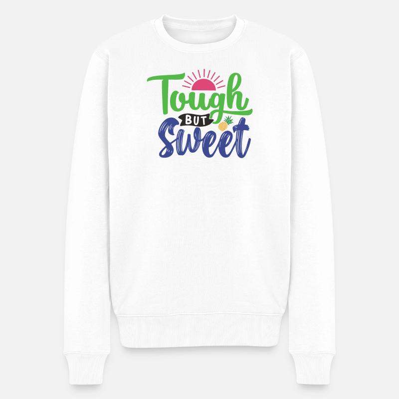 Tough und süß - Männer Premium Bio Pullover - Weiß