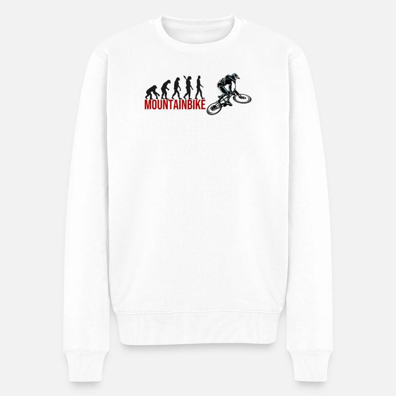 Evolution Mountainbike - Männer Premium Bio Pullover - Weiß