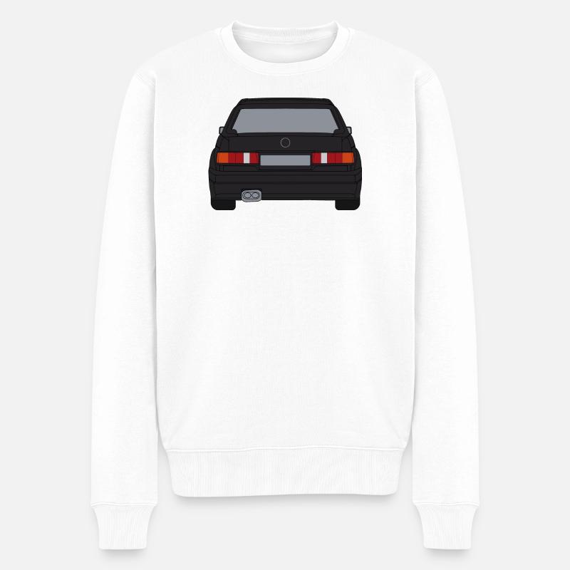 Retro Sportwagen Silhouette Design - Männer Premium Bio Pullover - Weiß