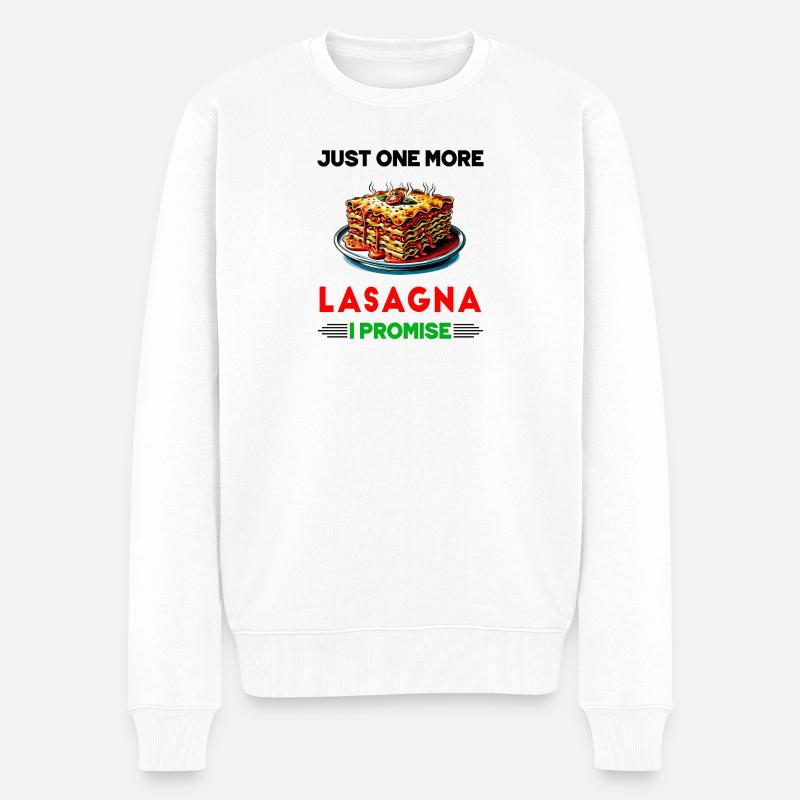 Nur noch eine Lasagne, versprochen - Männer Premium Bio Pullover - Weiß