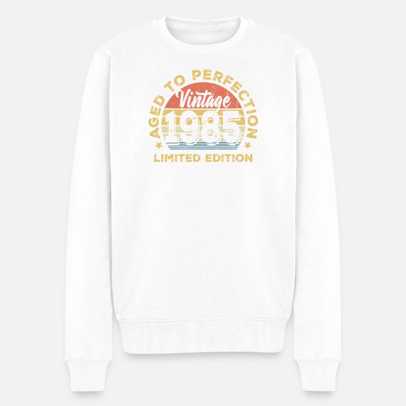 Millésime 1985 Édition Limitée Badge - Pull Premium bio Homme - blanc