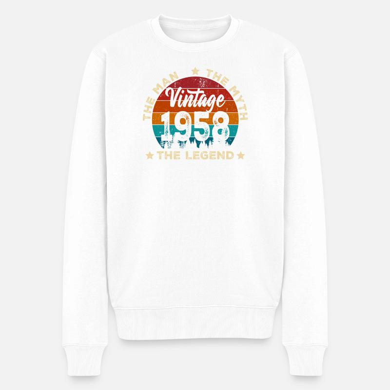 Millésime 1958 Cercle Légende - Pull Premium bio Homme - blanc