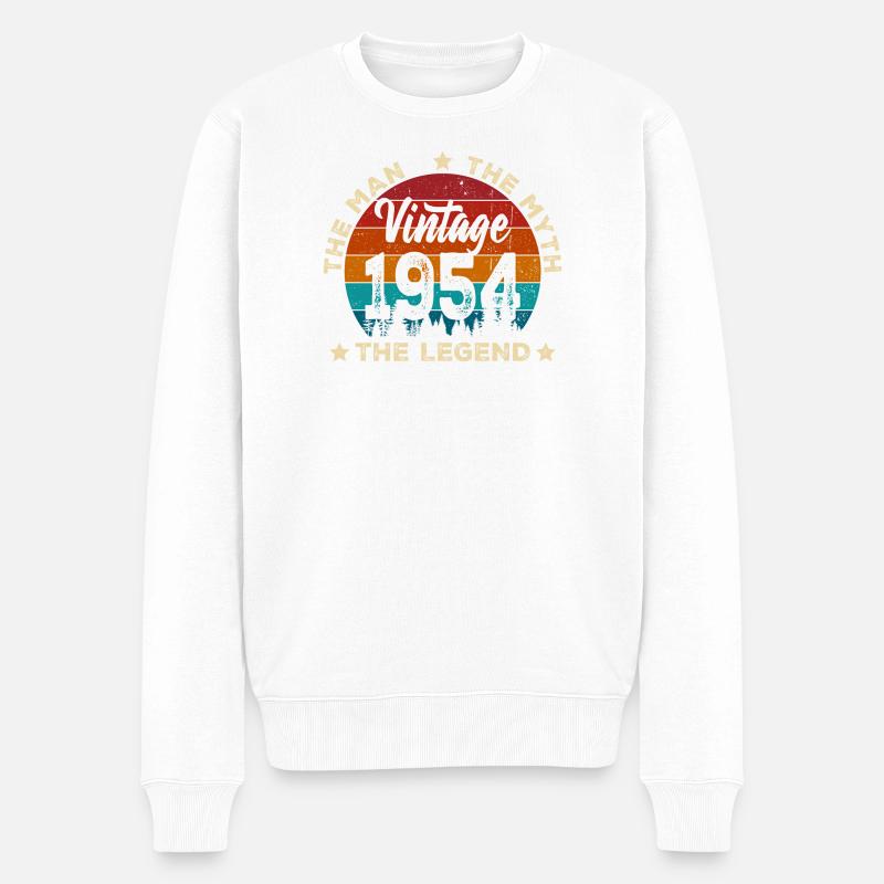 Millésime 1954 Légende Logo - Pull Premium bio Homme - blanc