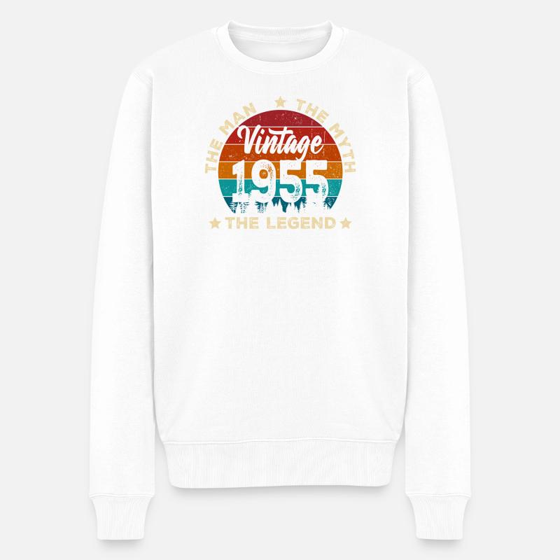 Jahrgang 1955 Legende - Männer Premium Bio Pullover - Weiß