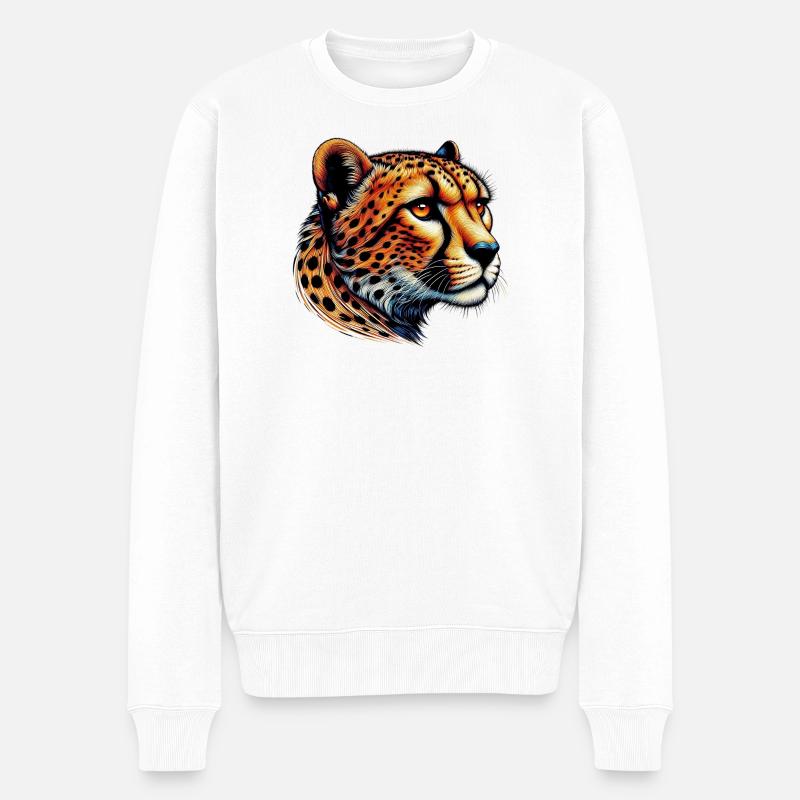 Gepard - Männer Premium Bio Pullover - Weiß
