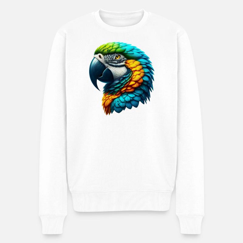 Papagei - Männer Premium Bio Pullover - Weiß