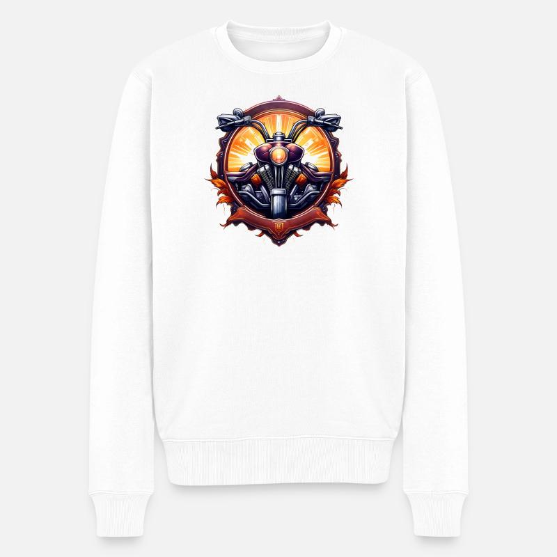 Motor_01 - Männer Premium Bio Pullover - Weiß