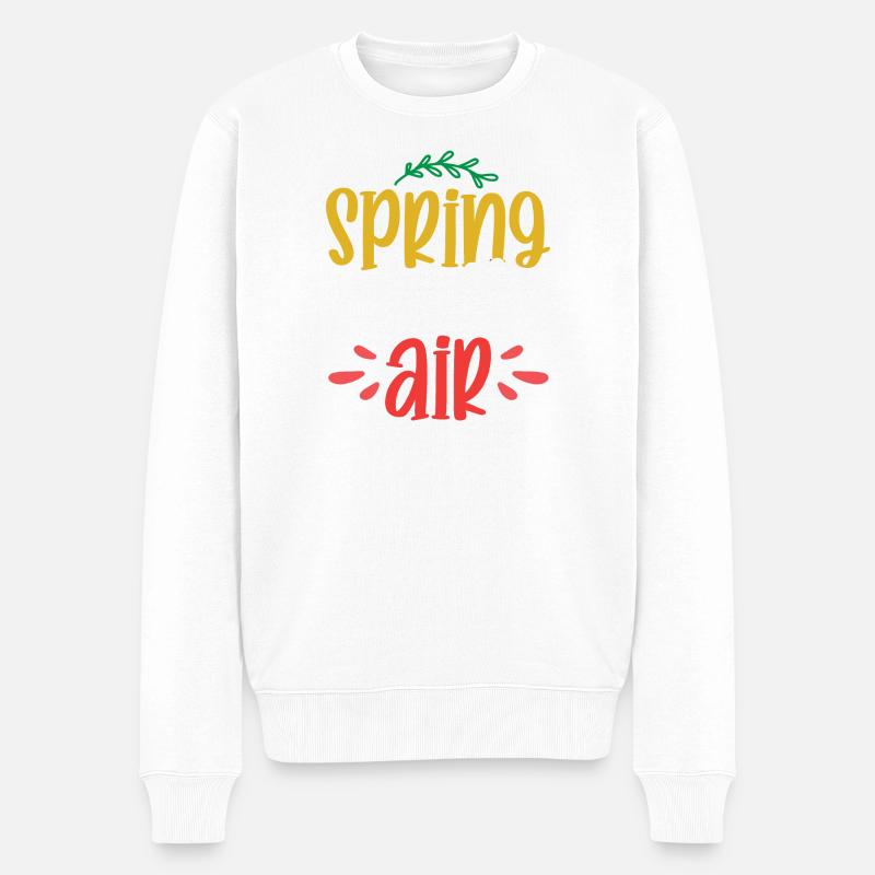 Der Frühling liegt in der Luft - Männer Premium Bio Pullover - Weiß