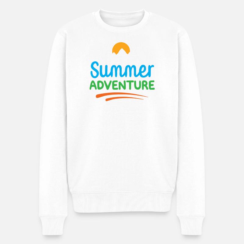 Sommer-Abenteuer - Männer Premium Bio Pullover - Weiß