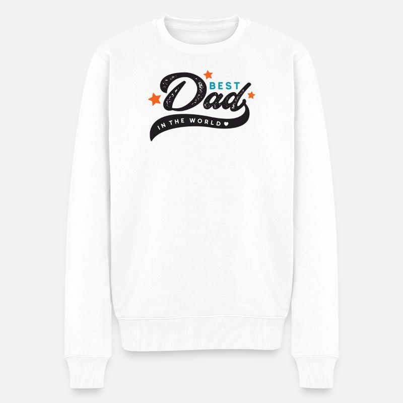 Bester Vater der Welt - Männer Premium Bio Pullover - Weiß