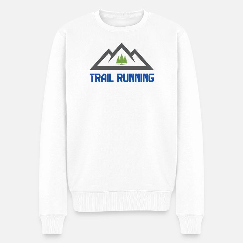 Trailrunning (Trailrunning) - Männer Premium Bio Pullover - Weiß