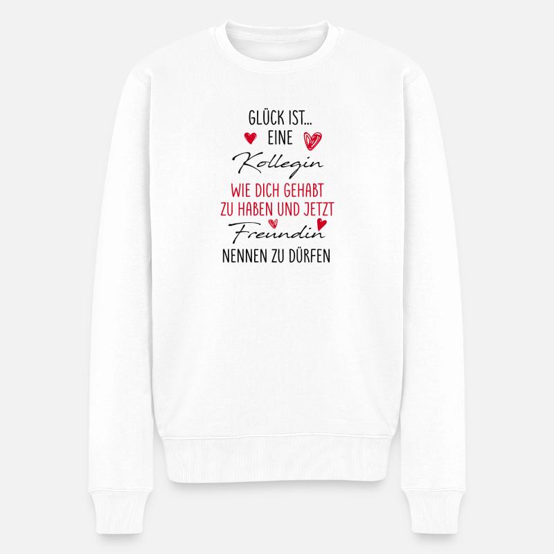 ArbeitsKollegin Rente Jobwechsel Spruch geschenk - Männer Premium Bio Pullover - Weiß