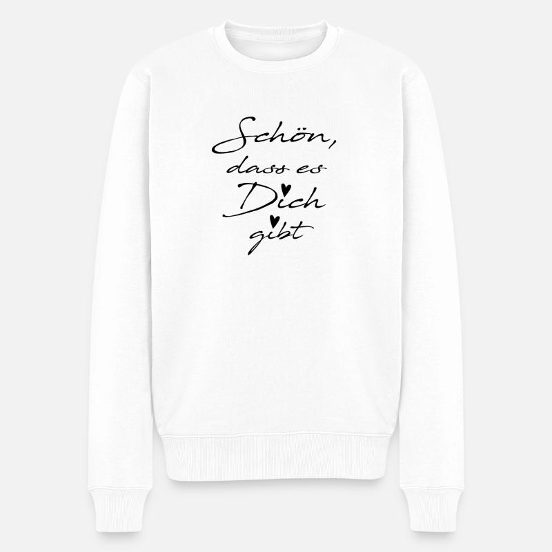 Schön dass es Dich gibt beste Freundin Geschenk - Männer Premium Bio Pullover - Weiß