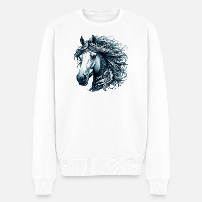 Cheval - Pull Premium bio Homme - blanc