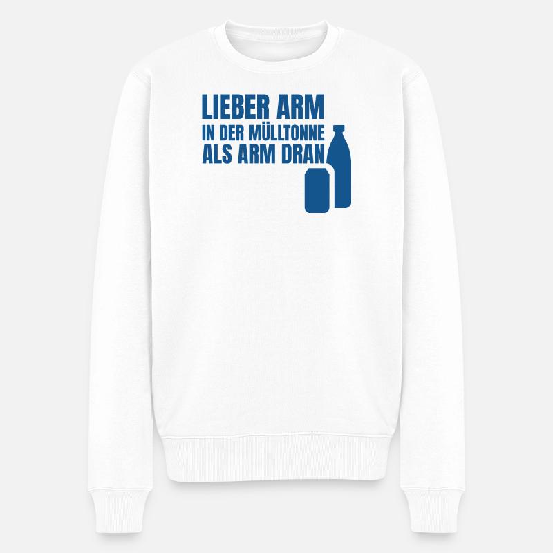 Pfandsammler Sarkasmus Lustiger Spruch Shirt - Männer Premium Bio Pullover - Weiß