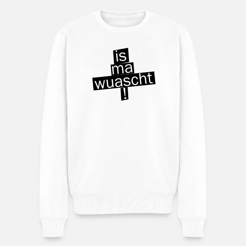 Typographie fragmentée WhatsApp - Pull Premium bio Homme - blanc