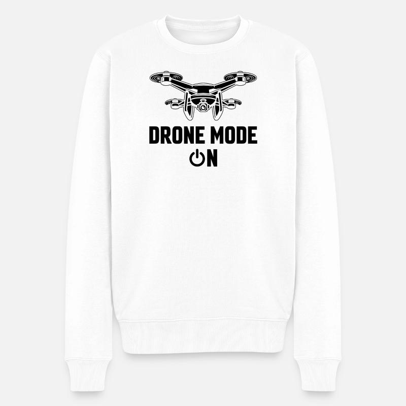 Drohnen-Modus Ein - Männer Premium Bio Pullover - Weiß