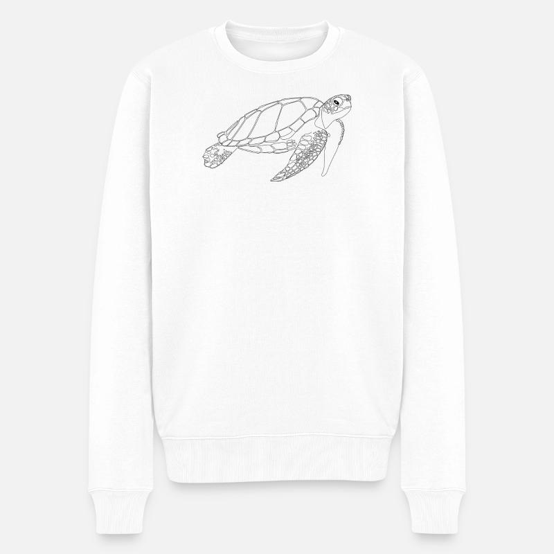 Meeresschildkröte - Männer Premium Bio Pullover - Weiß