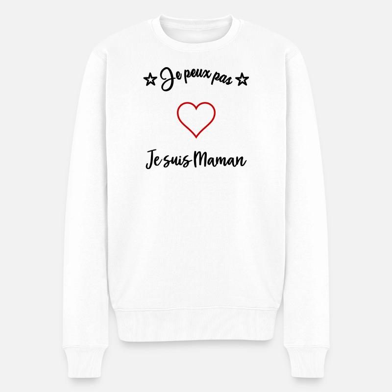 MAMA - Männer Premium Bio Pullover - Weiß