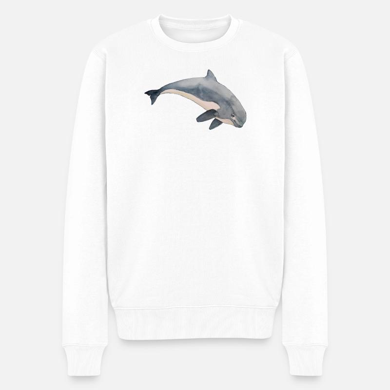 Schweinswal-Meerschweinchen - Männer Premium Bio Pullover - Weiß