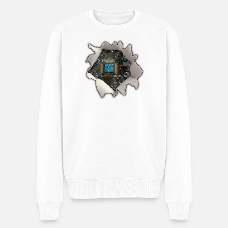 Mein Innenleben - Männer Premium Bio Pullover - Weiß