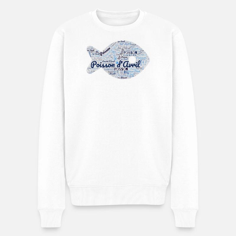 FISCH. APRILSCHERZ - Männer Premium Bio Pullover - Weiß