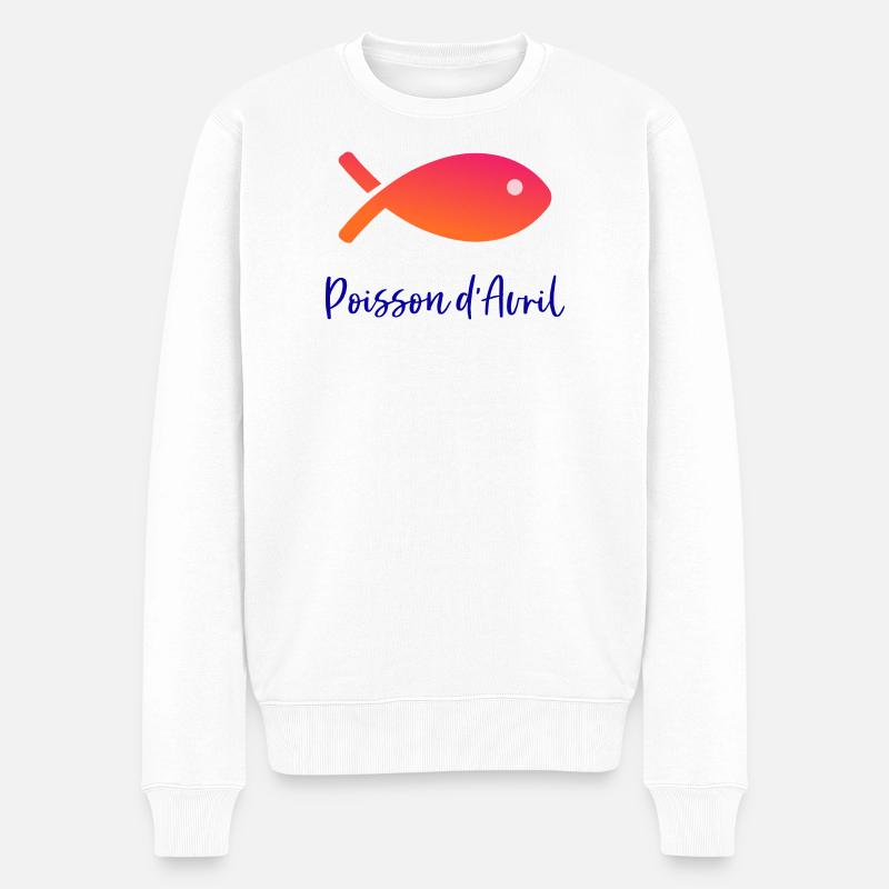FISCH. APRILSCHERZ - Männer Premium Bio Pullover - Weiß