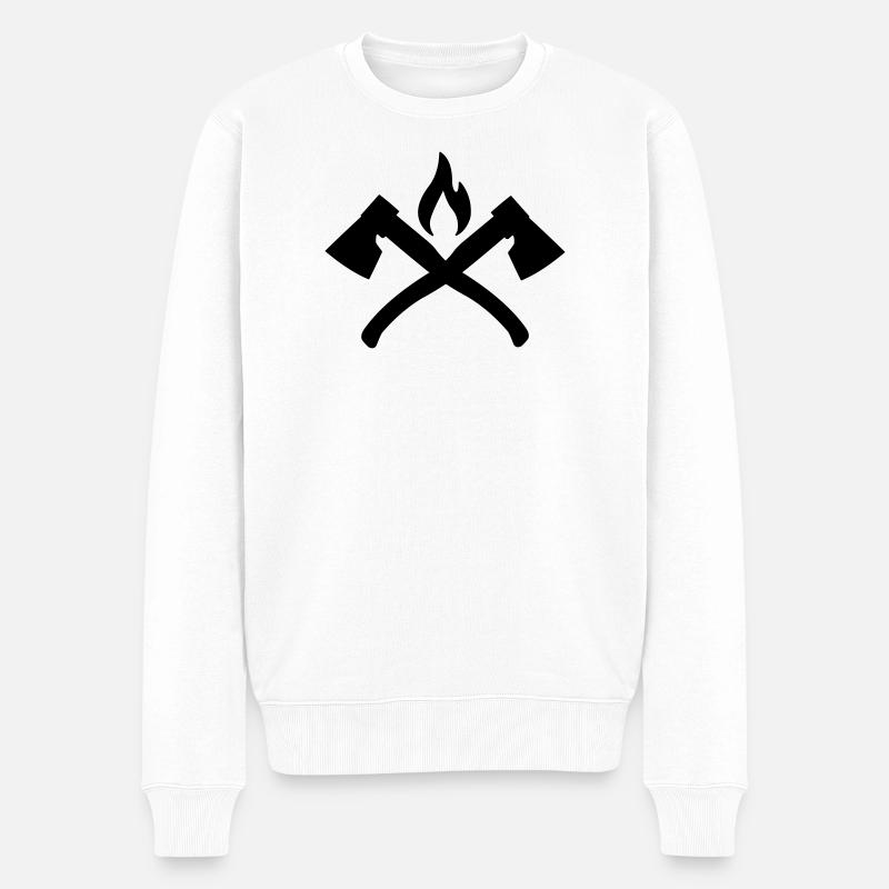 Bois de chauffage Brandhout - Pull Premium bio Homme - blanc