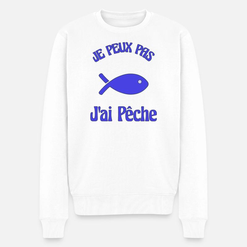 JE PEUX PAS. PÊCHE. POISSON. POISSON D'AVRIL - Pull Premium bio Homme - blanc