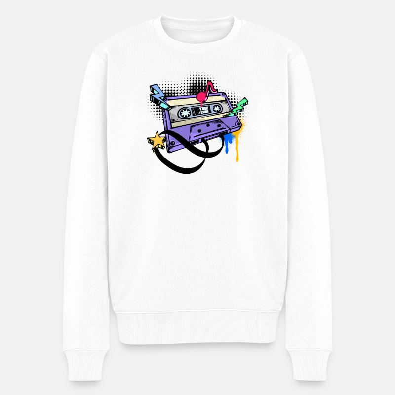 Funky Street Art Graffiti Kunst Strassenkunst - Männer Premium Bio Pullover - Weiß
