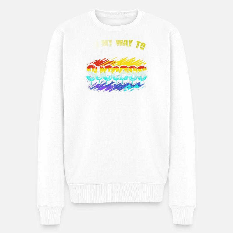 Weg zum Erfolg - Männer Premium Bio Pullover - Weiß