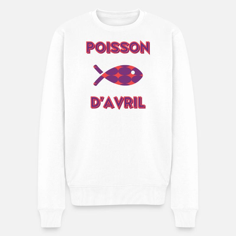 POISSON D'AVRIL - Pull Premium bio Homme - blanc