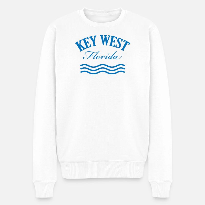 Key West Florida Küstendesign - Männer Premium Bio Pullover - Weiß