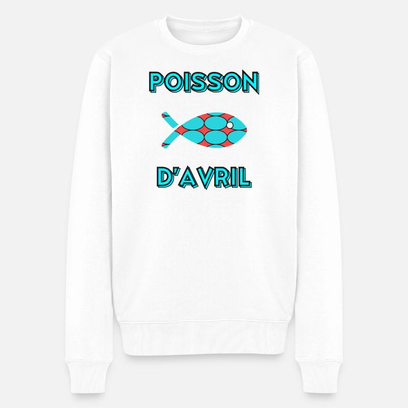 POISSON D'AVRIL - Pull Premium bio Homme - blanc