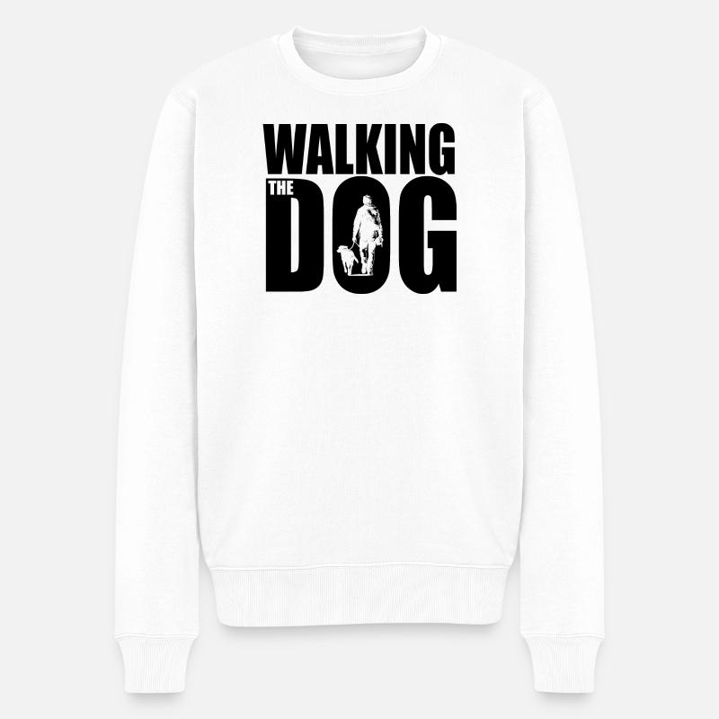 Walking the Dog - Männer Premium Bio Pullover - Weiß