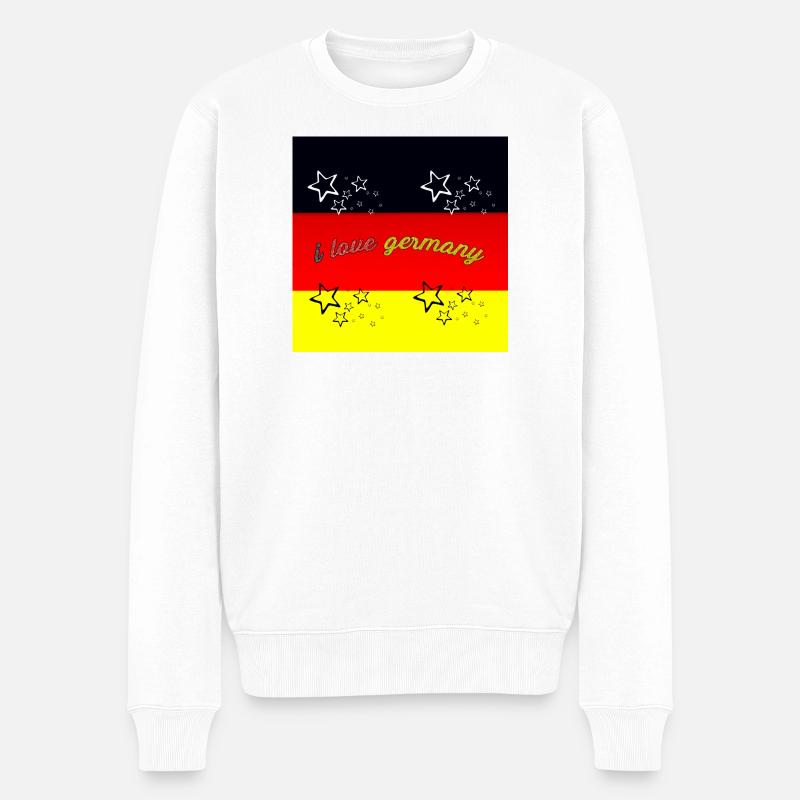 Ich liebe Deutschland - Männer Premium Bio Pullover - Weiß