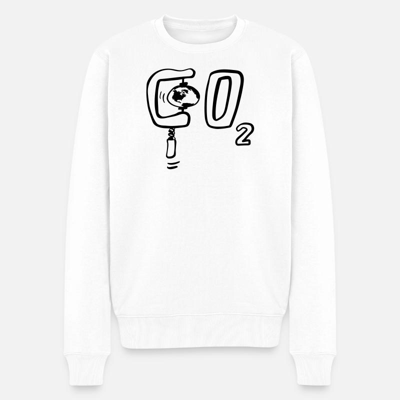 Unter CO2 Druck - Erde im Klimawandel - Männer Premium Bio Pullover - Weiß